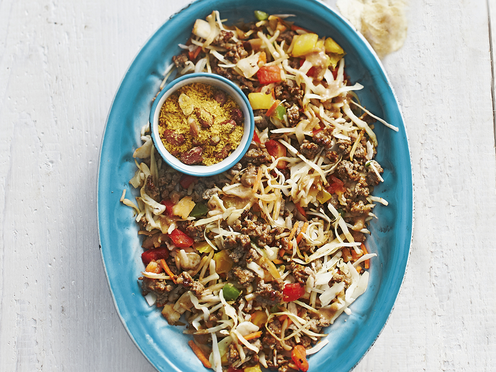 Stir Fried Beef with Spicy Veggies and Peanut Sauce | Savory
