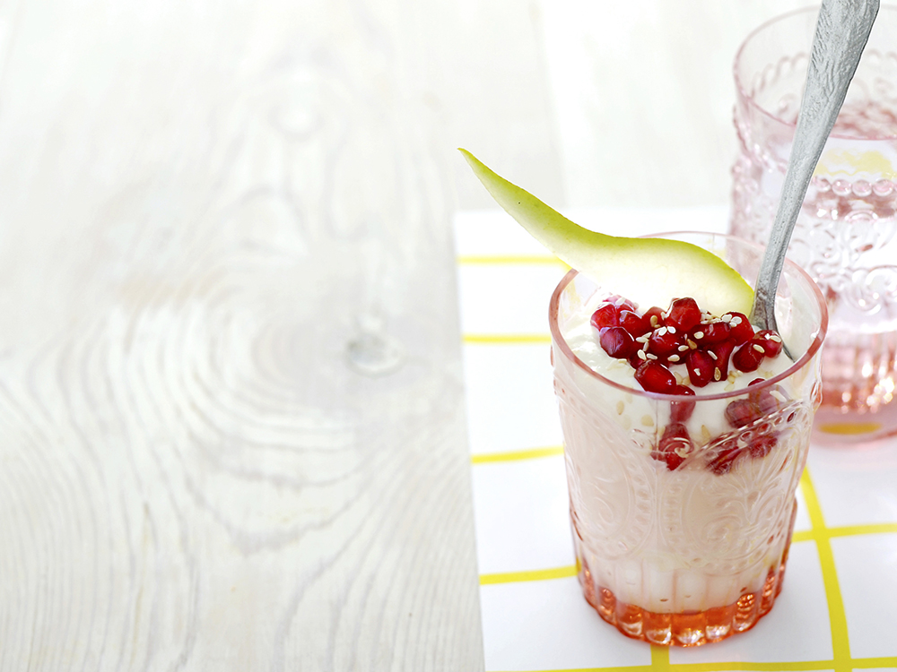 Yogurt with Pear and Pomegranate | Savory