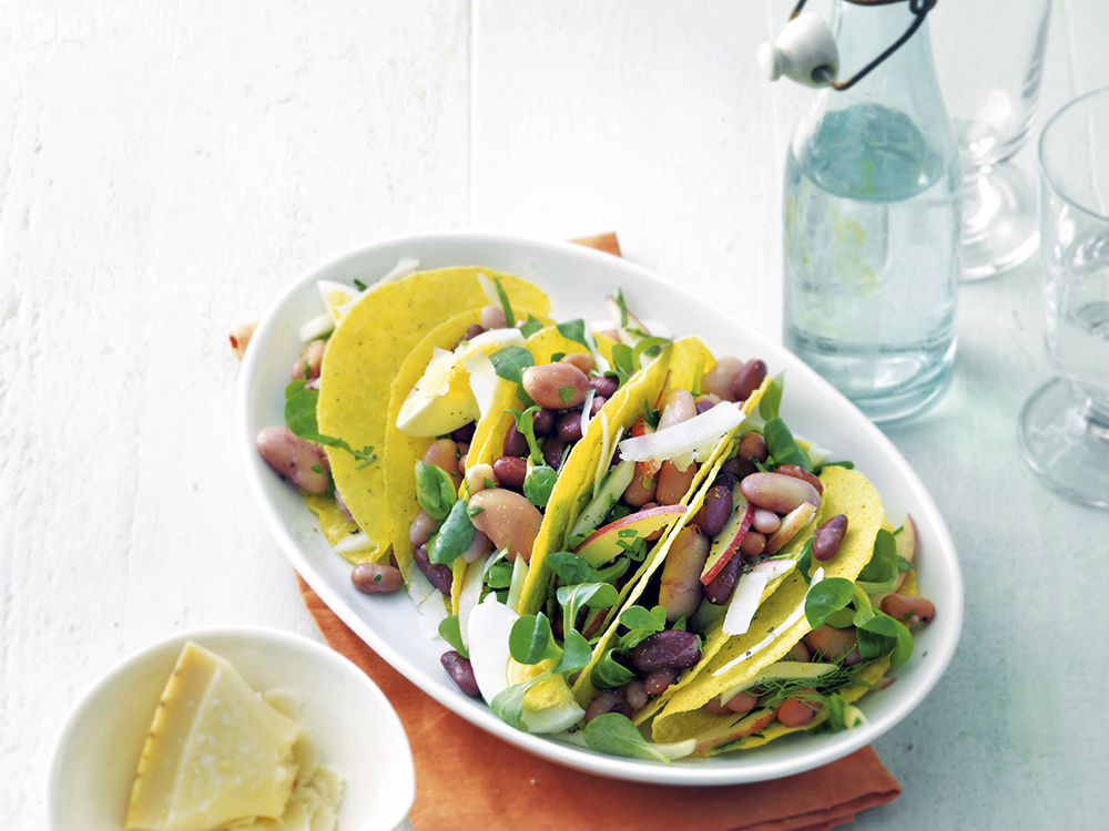Bean Salad Crunchy Tacos | Savory