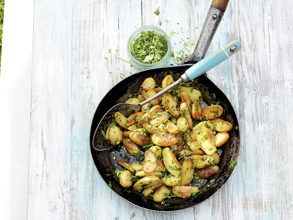 Pan-Roasted Baby Potatoes with Herbs | Savory