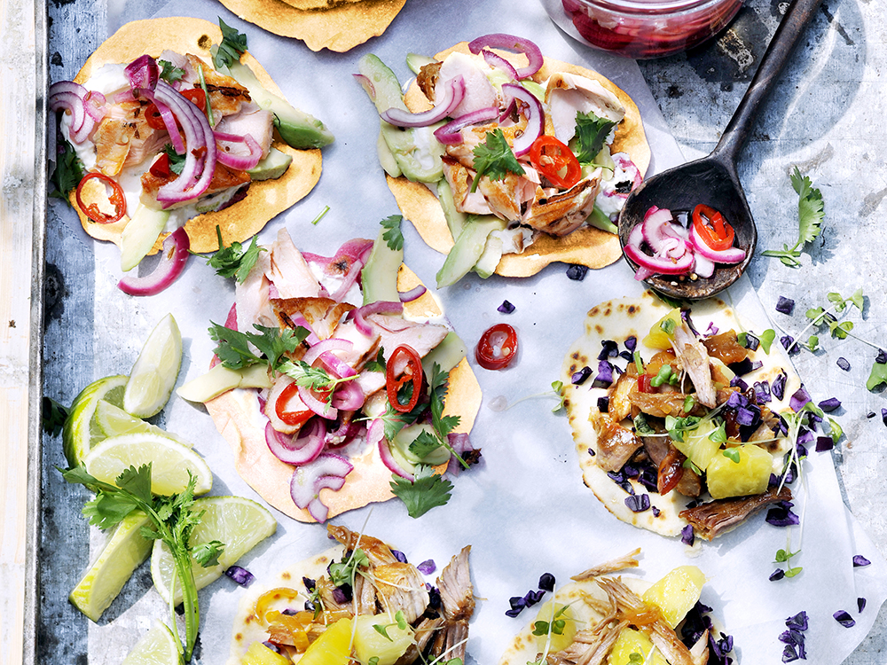 Tacos with BBQ Pork and Pineapple | Savory