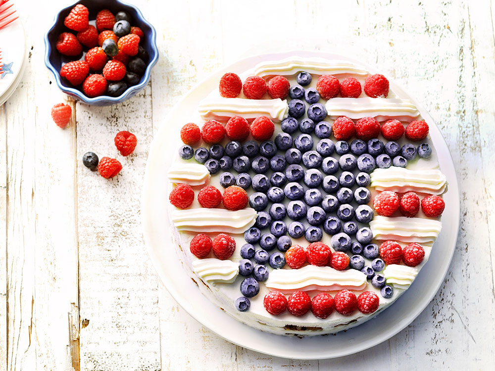 Stars and Stripes Frozen Yogurt Cake Savory