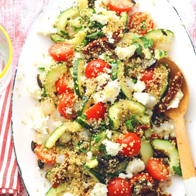 Quinoa and Vegetable Salad with Tzatziki