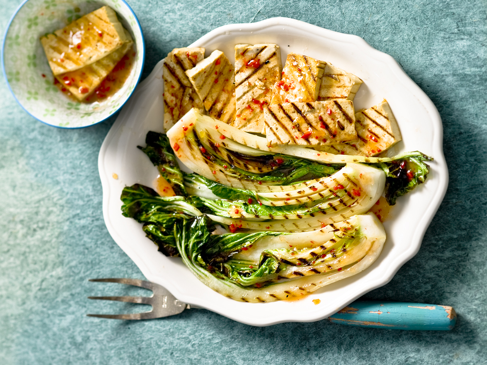 Grilled Bok Choy with Spicy-Sweet Tofu | Savory