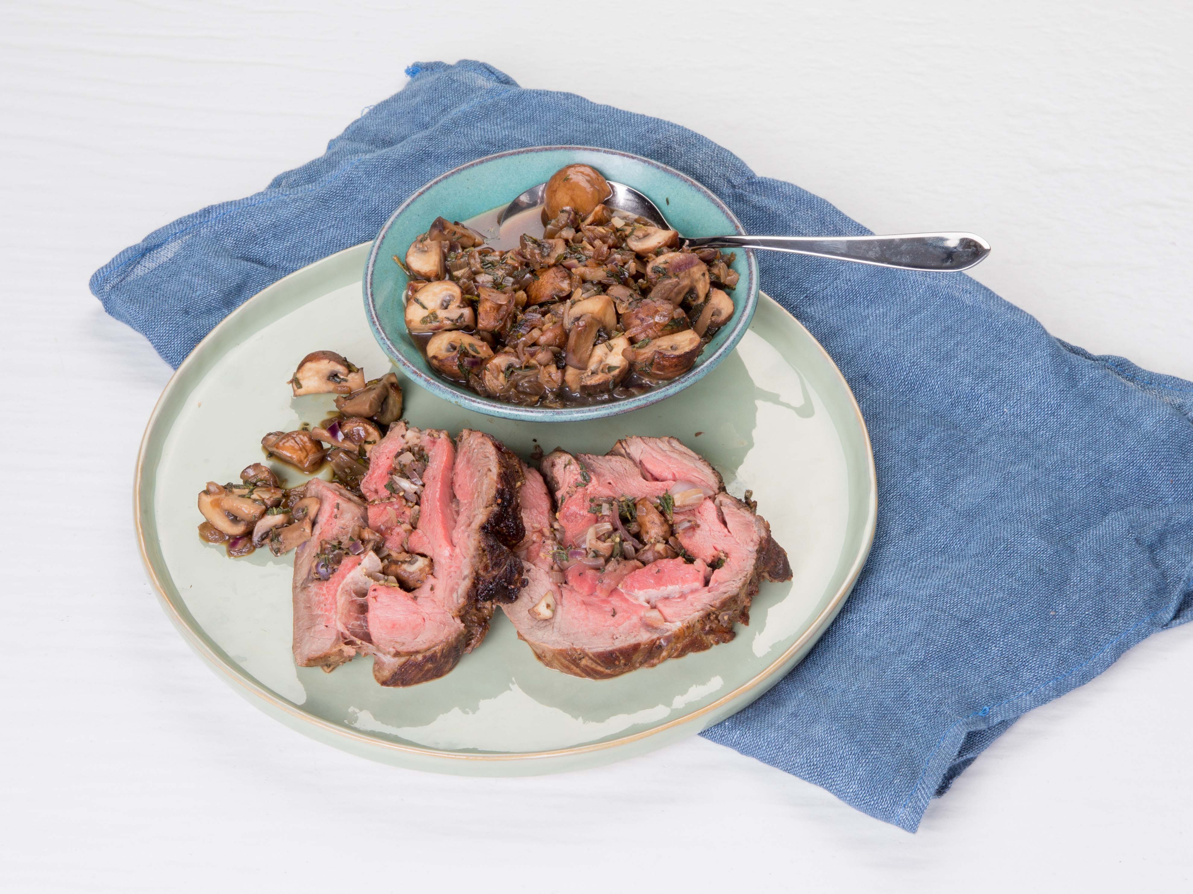Rolled Roast Beef with Mushrooms Savory