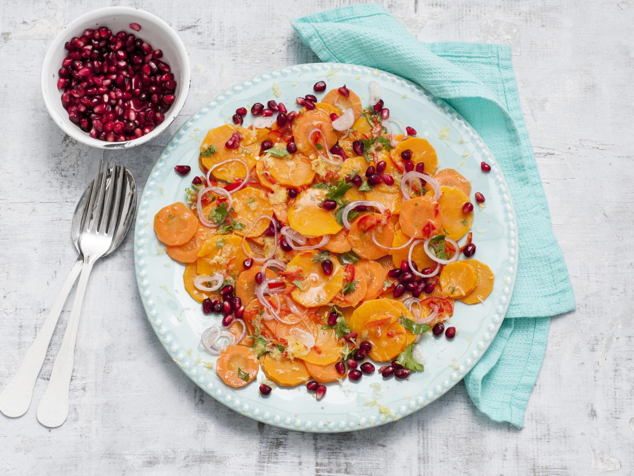 Sweet Potato Salad with Lemon Dressing and Pomegranate | Savory