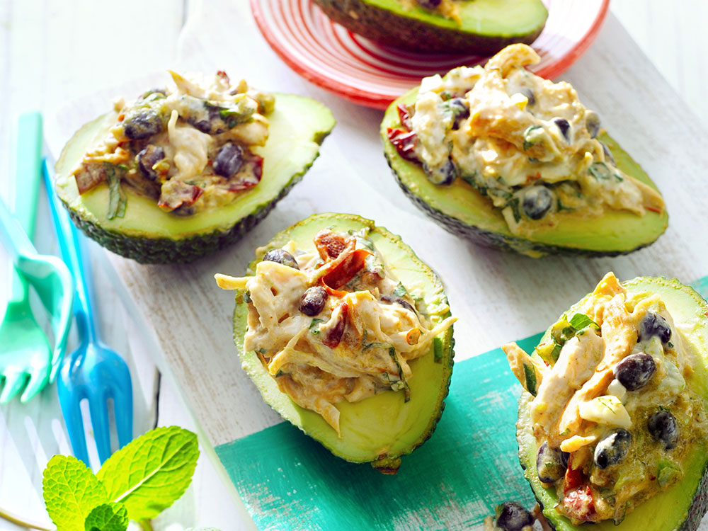 Avocado Stuffed with Chipotle Chicken Salad | Savory