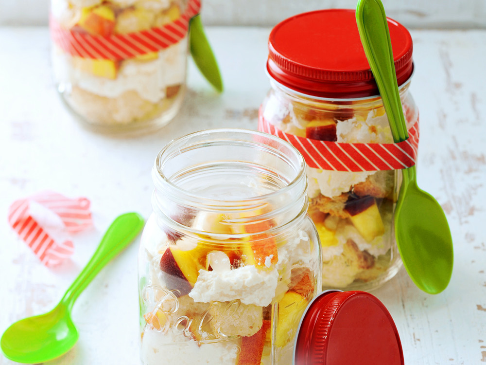 Mason Jar Peaches And Cream Trifles | Savory