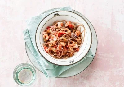 Seafood Pasta with Tomato and Garlic
