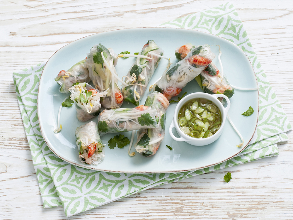 Shrimp Summer Rolls with Dipping Sauce | Savory