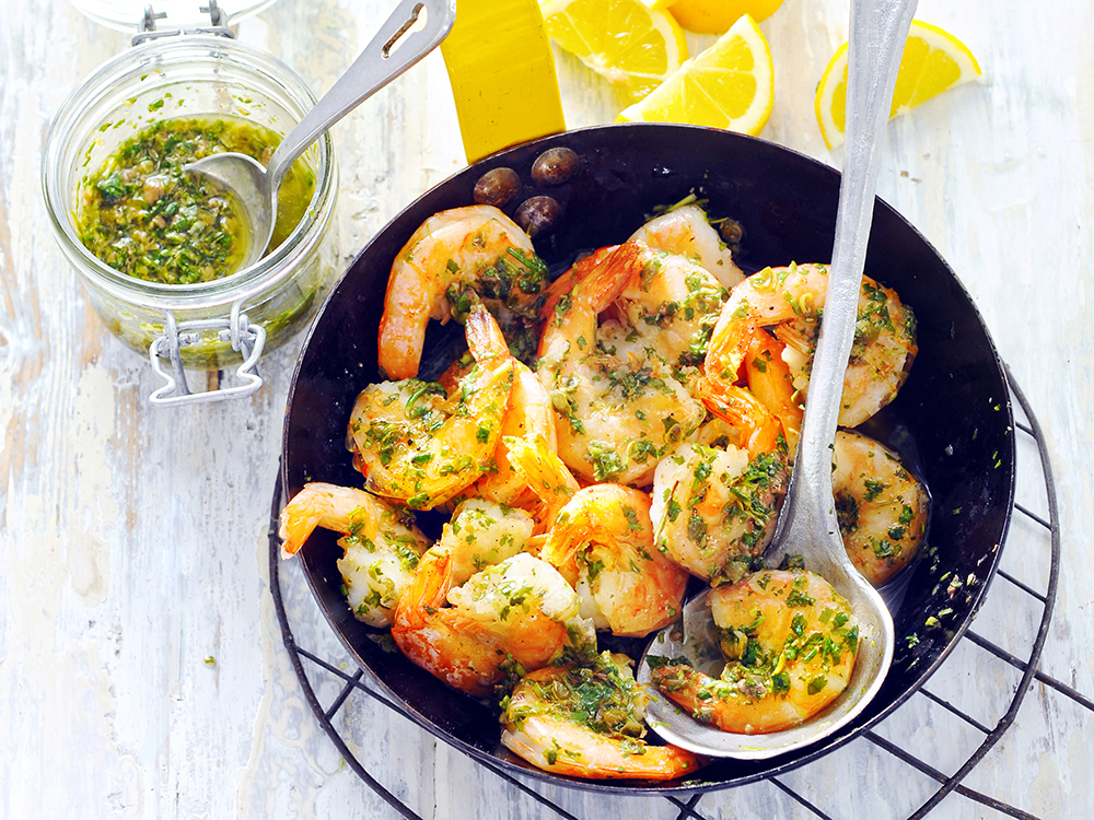 Shrimp with Herb Sauce | Savory