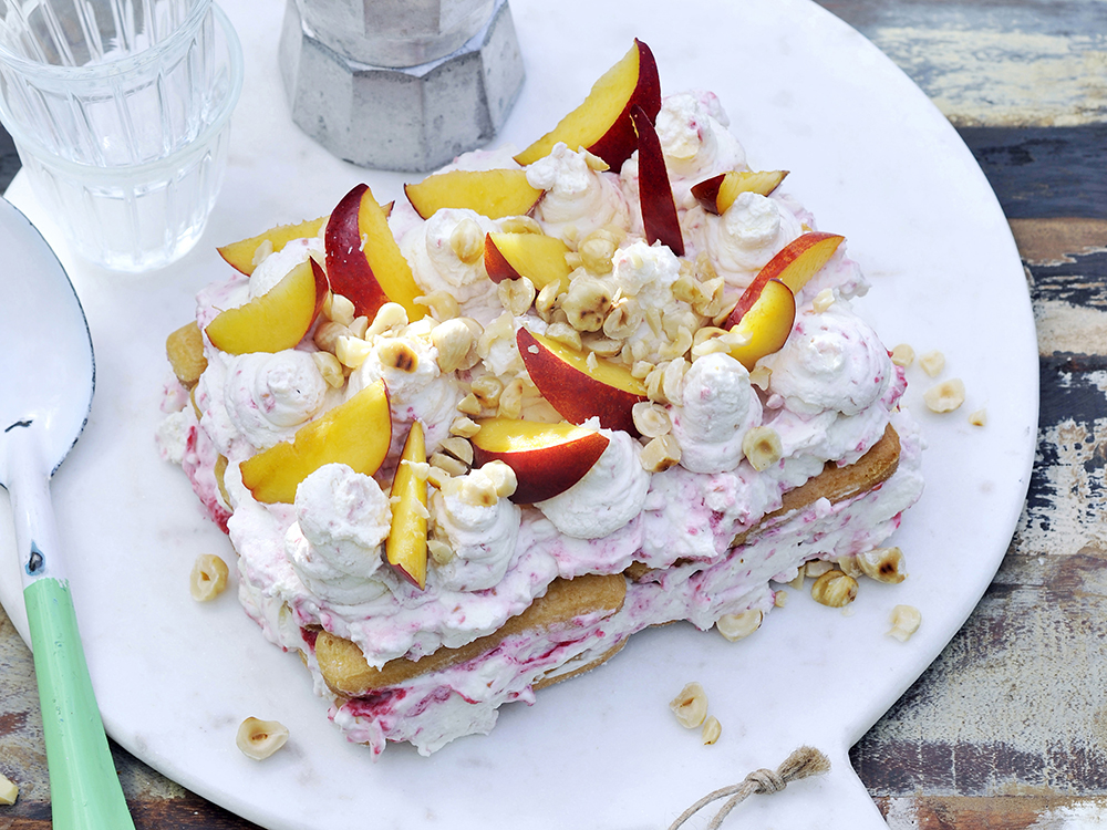 Tiramisu with Nectarines and Raspberries | Savory