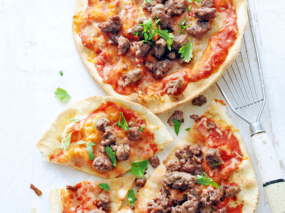 Quick Sausage Pizzas | Savory