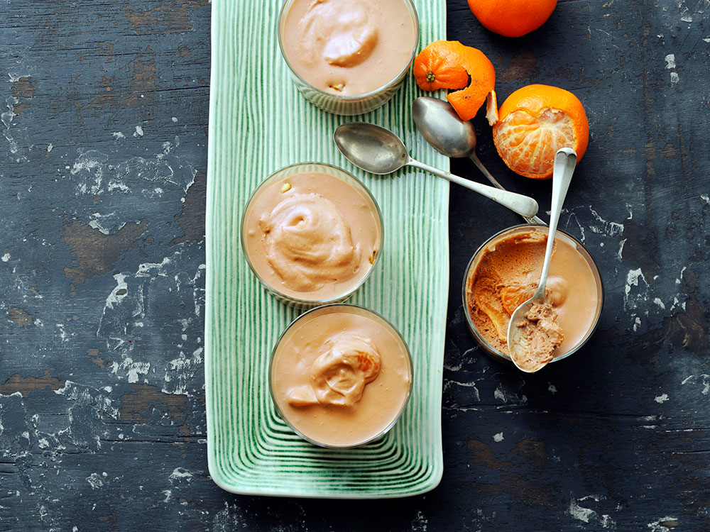 Milk Chocolate Marshmallow Mousse with Mandarin Oranges | Savory