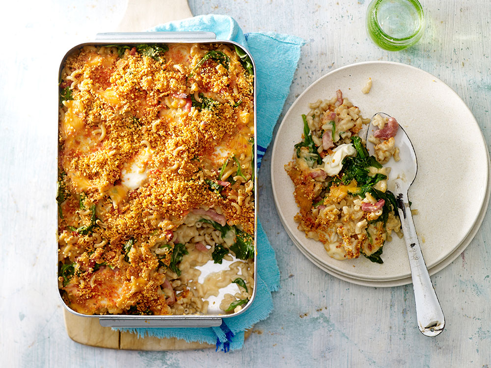 Baked Macaroni, Chicken, and Spinach Casserole | Savory