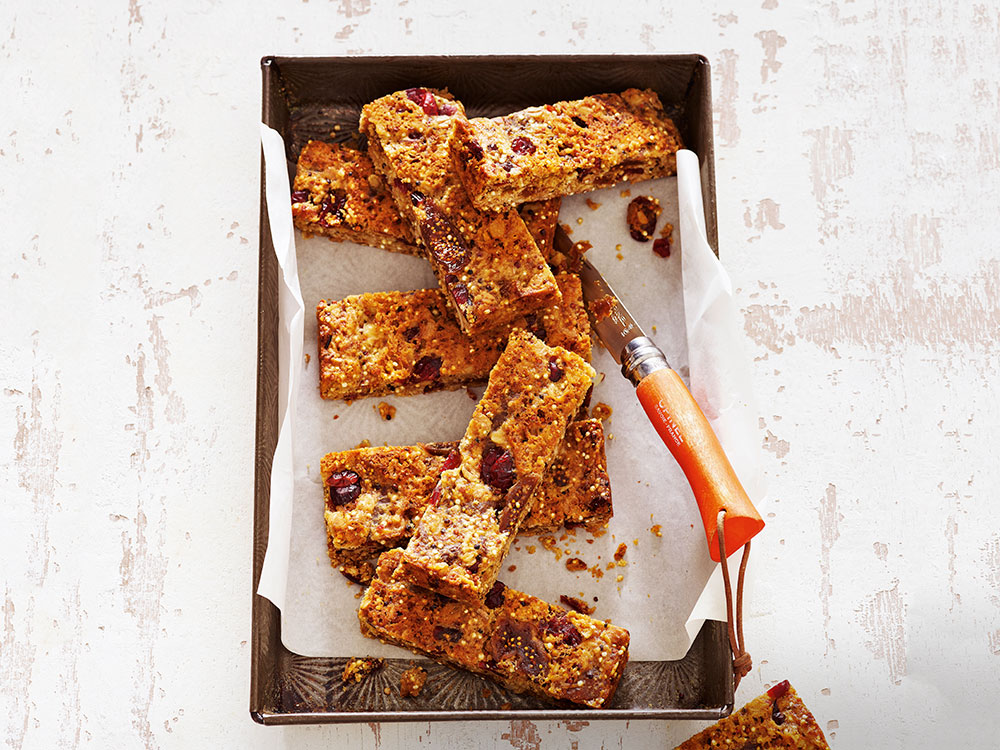 Granola Bars with Honey and Cranberries Savory
