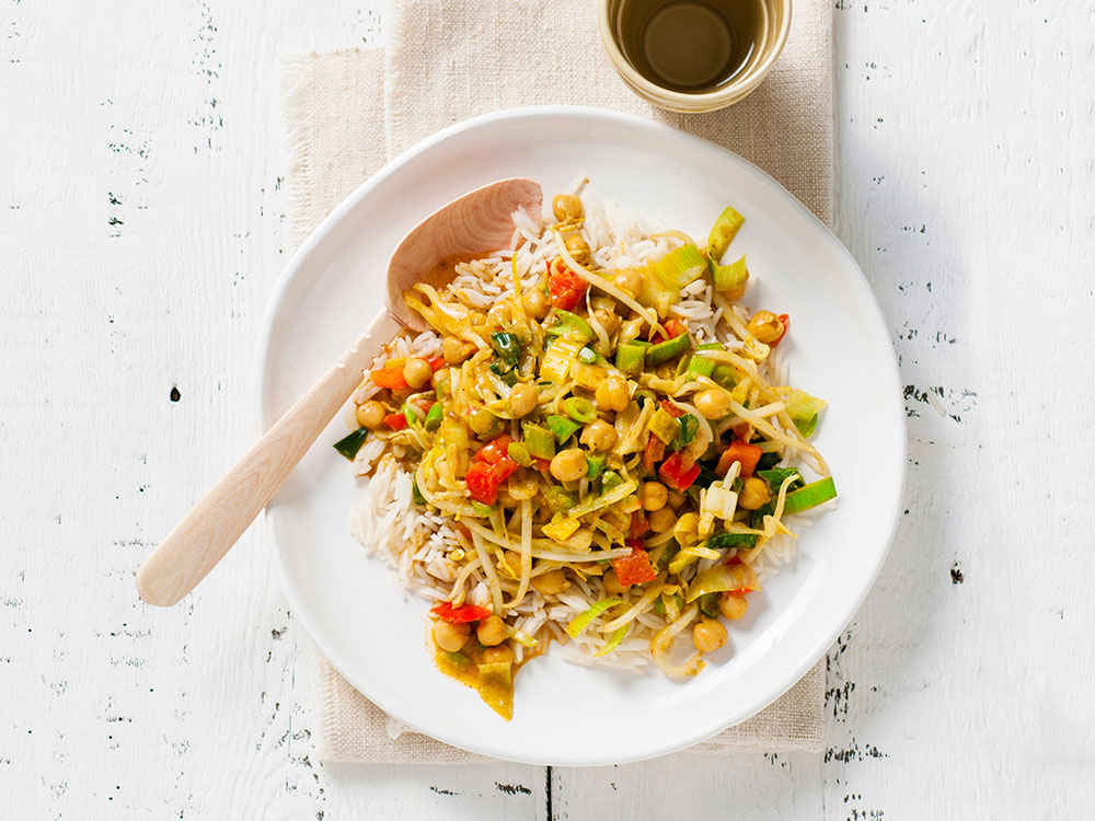 Curry with Chickpeas, Coconut Milk, and Rice | Savory