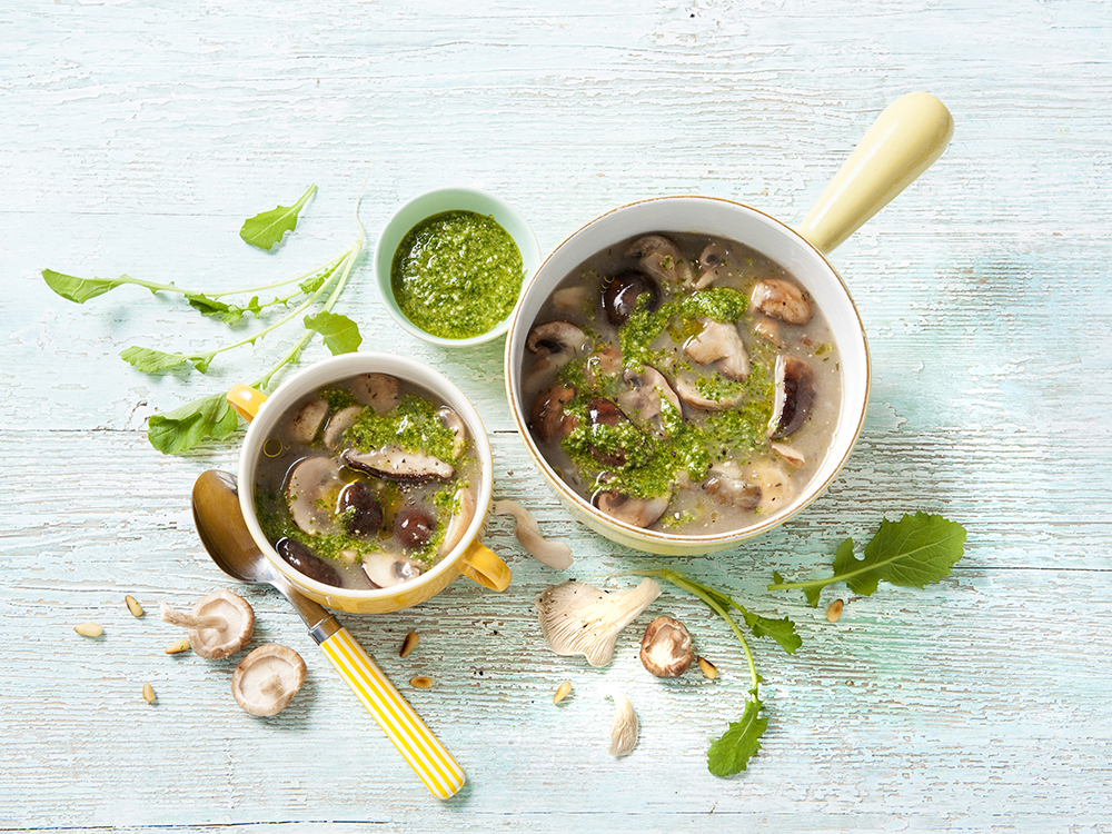 Mushroom Soup with Pesto | Savory