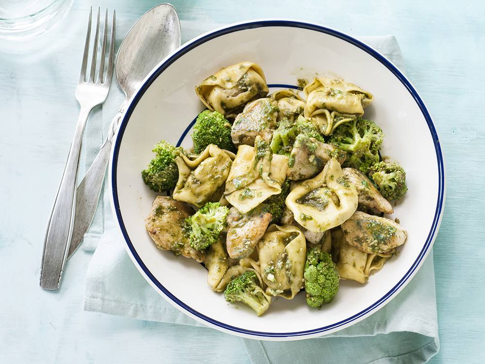Turkey and Broccoli Tortellini with Pesto | Savory