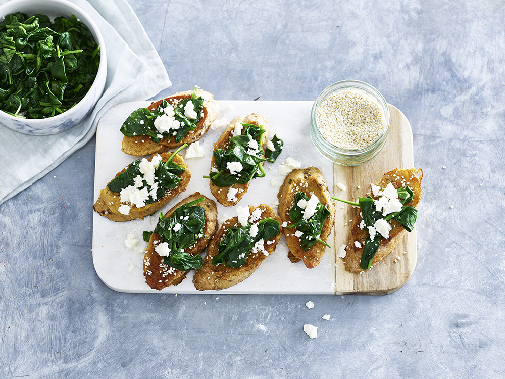 Savory French Toast with Spinach and Feta | Savory