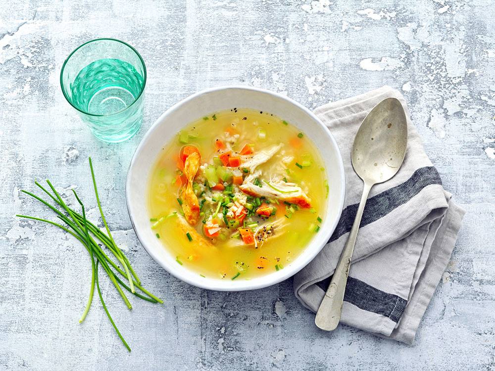 Chicken Soup with Lemon and Rice | Savory