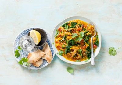 Red Lentil Curry with Spinach